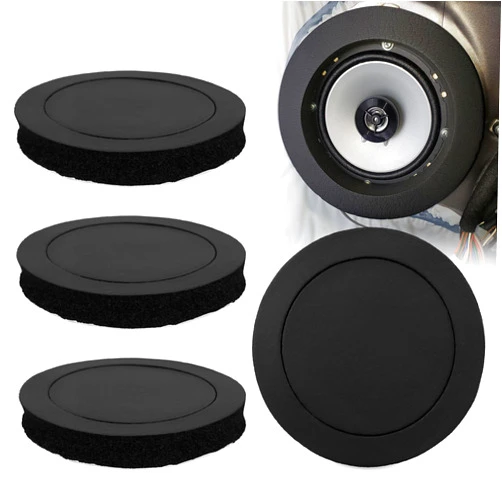 RYANSTAR RACING 4PCS 6.5 inch Foam Speaker Enhancer Compatible with 6 inch and 6.5 inch Speakers Soundproof Cotton Pad Universal High Rebound Sponge Bass Blocker Kit
