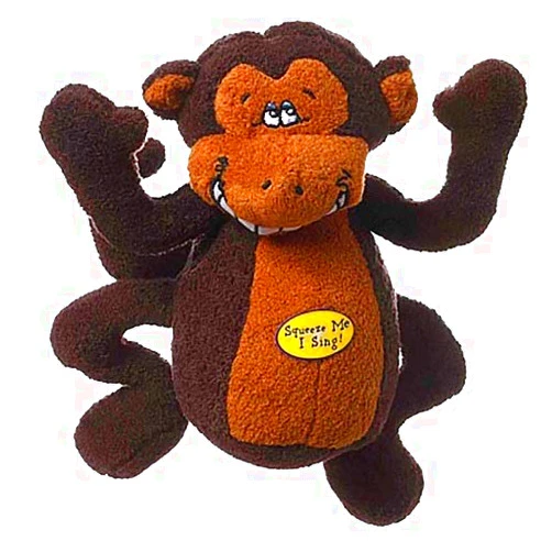 MPP Dog Toys Singing Deedle Dude Soft Playful Choose Mouse Shark Monkey or Rabbit (Monkey)