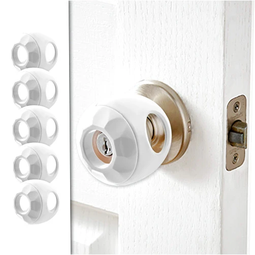 Driddle Door Knob Safety Cover for Kids - 5 Pack - Baby Proof Door Knob Covers - Door Locks for Kids Safety Child Proof - White