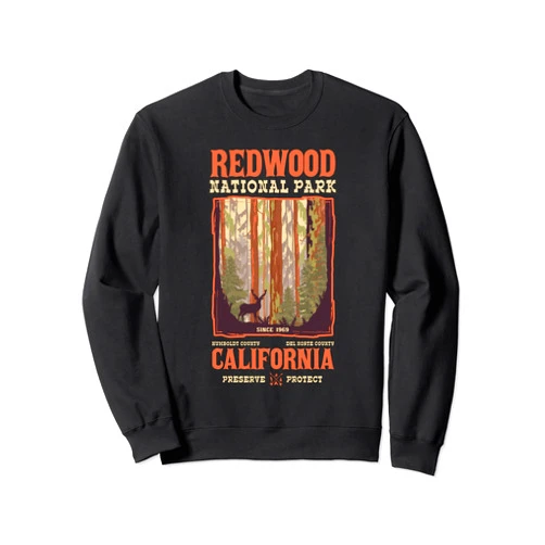 Redwood United States USA Unique Items Redwood US National Park California Gift Sweatshirt
