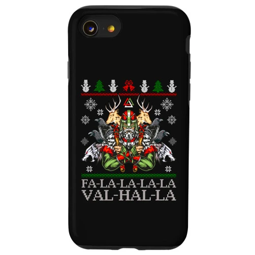 Christmas Viking with Ugly Style for Viking Xmas iPhone SE (2020) / 7 / 8 Viking Santa Christmas Sweater a Valhalla Christmas Sweater Case