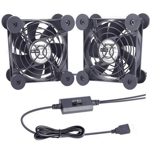 Marame Dual 80mm 5v Powered USB Computer Fan for Receiver DVR PlayStation Xbox Computer Cabinet Cooling