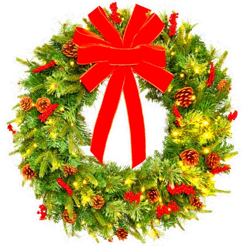 Best Choice Products 30in Pre-Lit Battery Powered Christmas Wreath Artificial Pre-Decorated Holiday Accent w/ 100 Lights, 276 PVC Tips, Ribbons, Pine Cones