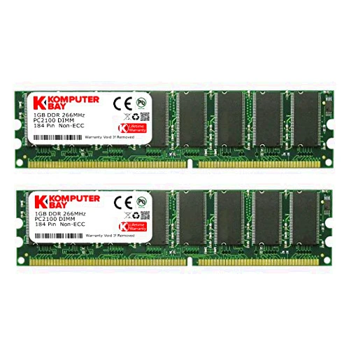 Komputerbay 2GB ( 2 X 1GB ) DDR DIMM (184 PIN) 266Mhz DDR266 PC2100 DESKTOP MEMORY KIT