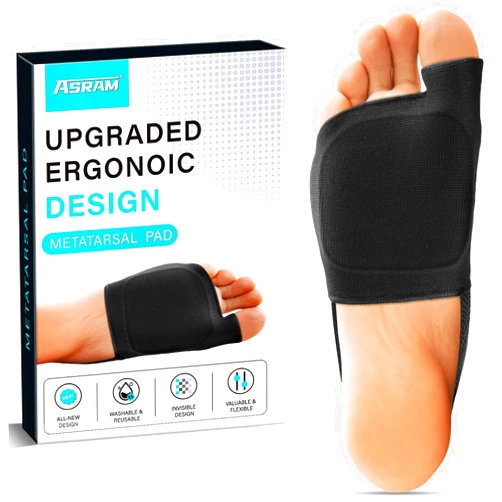 ASRAM Metatarsal Pads with Gel Pad,Ball of Foot Cushion,Forefoot Pads,Fabric Soft Socks for Metatarsal Pain Relief, Metatarsalgia,Bone Spur,Aching Feet Relieve Feet Pain.