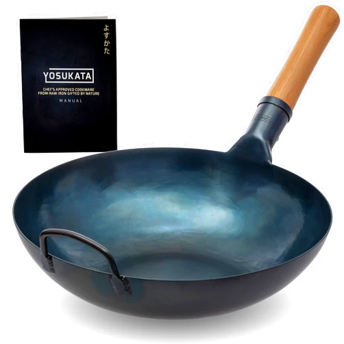 YOSUKATA Flat Bottom Wok Pan - 13.5