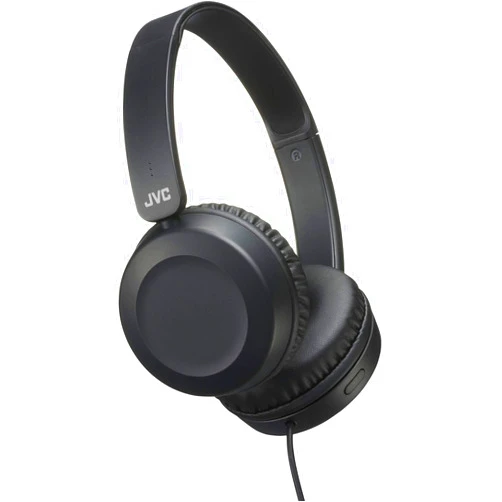 JVC Lightweight On Ear Headphones with Powerful Sound, Integrated Remote & Mic for Smartphones - HAS31MB (Black), Medium