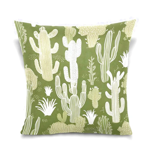 YETTASBIN Cactus Throw Pillow Cover 16 x 16 Inch, Soft Square Cushion Case for Couch Sofa Bedroom Car Farmhouse Home Decor