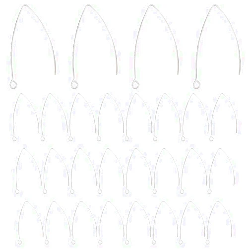 PH PandaHall 100 Pcs 304 Stainless Steel Earring Hooks Ear Wire 41x22x1mm for Jewelry Making