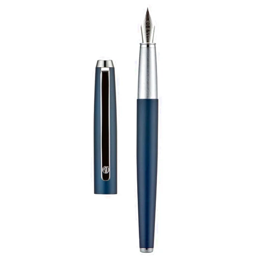 Asvine HongDian 525 Dark Blue Fountain Pen, Extra Fine Nib Classic Pen Includes Metal Pen Case and Refillable Converter