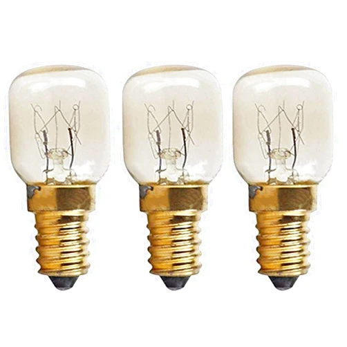 BesYouSel E14 Light Bulb 15W Oven Bulb T22 Microwave Light Bulbs 300℃ High Temperature Microwave Oven Light Bulb Warm White Incandescent Light Bulb 360° Beam Angle, 120V, Pack of 3