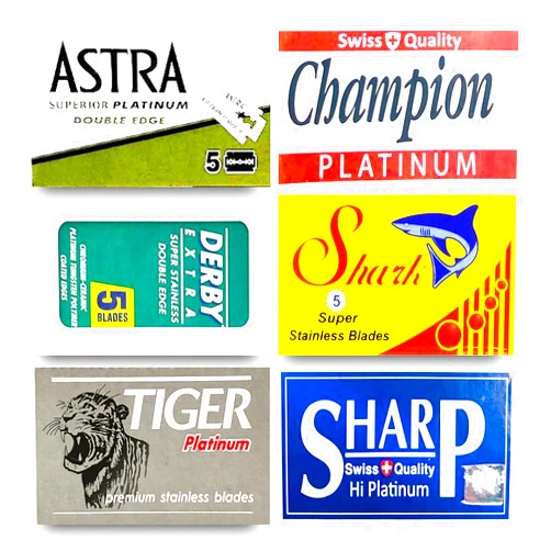 Razor Blades Club Astra-Derby-Shark-Tiger-Sharp Double Edge Razor Blades Sampler, 30 Blades