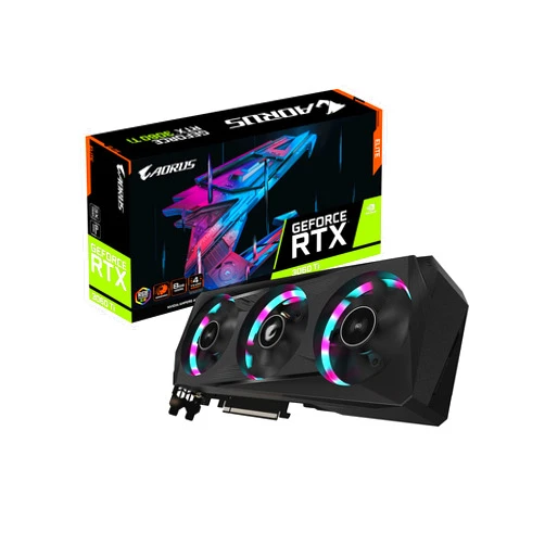 GIGABYTE AORUS GeForce RTX 3060 Ti Elite 8G (REV2.0) Graphics Card, 3X WINDFORCE Fans, LHR, 8GB 256-bit GDDR6, GV-N306TAORUS E-8GD REV2.0 Video Card