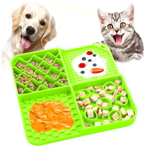 OurMiao Lick Mat for Dogs Cats, OurMiao Dog Licking Mat, Lick Pad with Suction Cups, Pet Treat Mat for Small Medium Large Breed Dogs (Green)