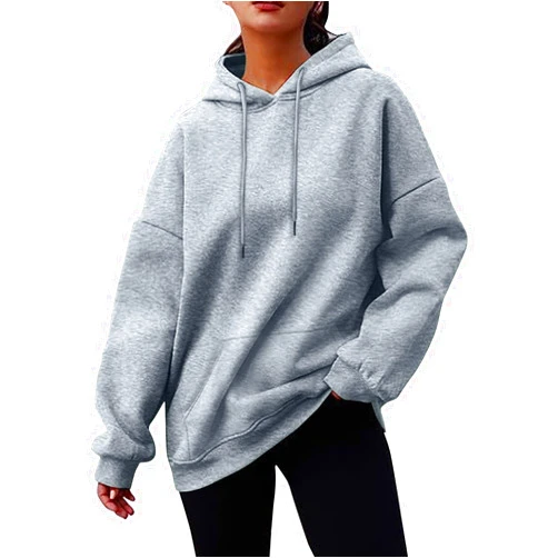 Palaver Oversized Sweatshirt For Women Solid Basic Fleece Loose Hoodie Long Sleeve Pocket Drop Shoulder Pullovers