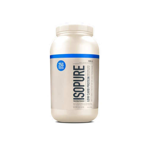 Isopure Low Carb 100% Pure Whey Isolate Protein Powder, Lactose Free, Gluten Free, With Vitamins, Vanilla, 25g Protein Per Serving, 3 Lbs, 40 Servings