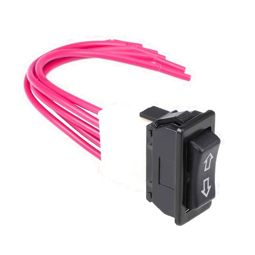 UXCELL Universal 5-Pin Car Window Switch - Master Rocker Switch With Wiring Harness - Momentary Glass Lifter - DC 12V