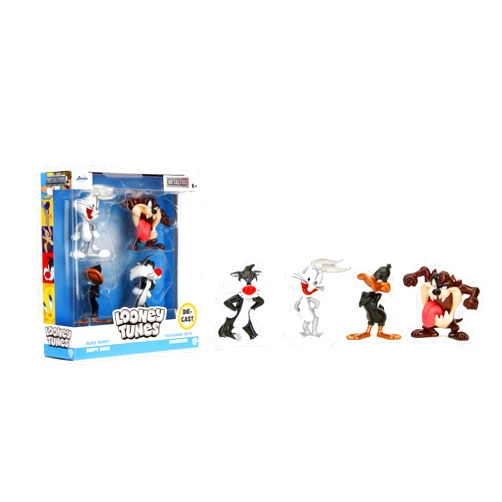 Jada Toys Jada Looney Tunes Metalfigs 4-Pack - Bugs Bunny, Tasmanian Devil, Daffy Duck, Sylvester The Cat - Collectible 2,5