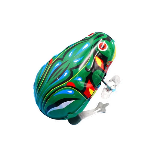PITIKI Iron Frog with Winding Motion, Jumping Frog Mechanical Jumping Frog Decompression Toy, Nostalgic Toy for Adult. (B)