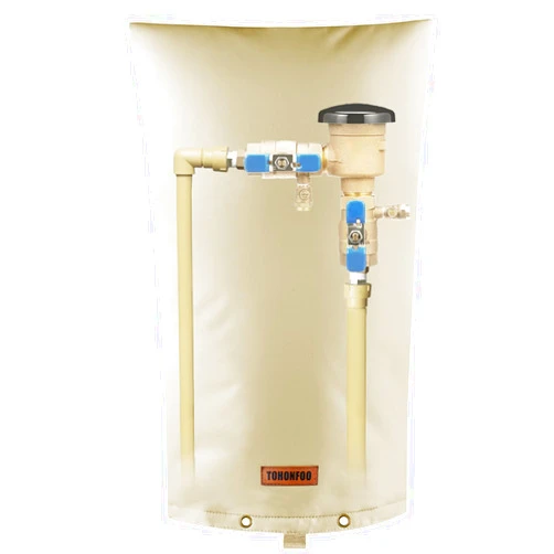 TOHONFOO Backflow Preventer Pipe Insulation Cover (5°F) - Irrigation Sprinkler Valve Insulated Pouch - Water Well Pump Cover - Sturdy 5 Layers for Winter Freeze Protection, 14