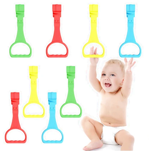 OULUN 8Pcs Baby Pull up Rings-Baby Walking Exercises Assistant Rings-Baby Bed Stand Up Rings-Baby Crib Pull up Rings-Baby Cot Hanging Rings for Infant Baby Toddler（4 Colors）