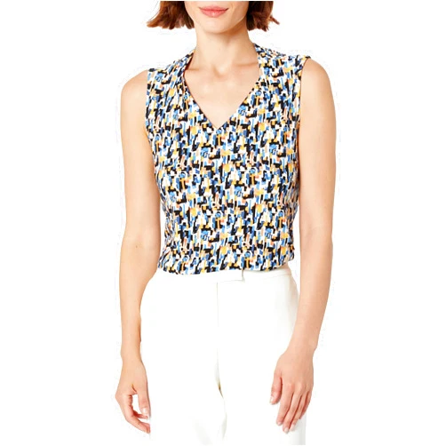 Kasper Women's Printed Ity Sl V-Neck