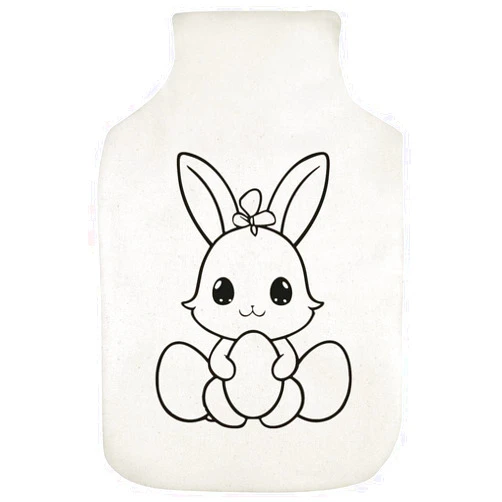 Azeeda 'Cute Bunny with Eggs' Hot Water Bottle Cover (HW00033757)