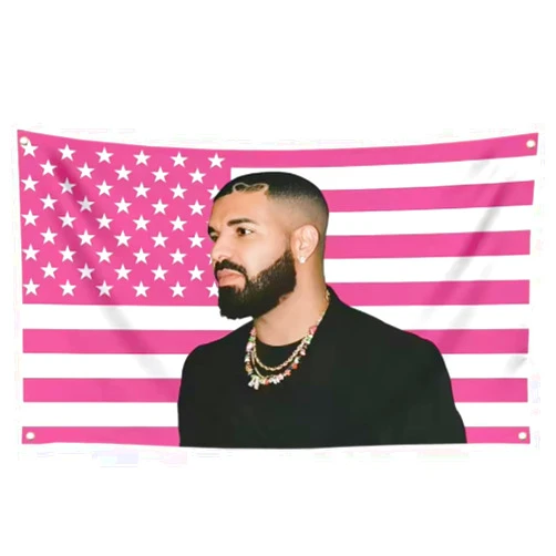 YHXSLY Drake America Flag,Wall Hanging Banner With Rapper Drake,With Four Grommets for Indoor or Outdoor Garden Yard Party Decorations (COLOR 3,60in*36in)