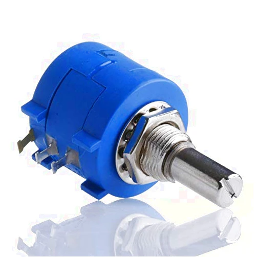 Un-branded 1K Ohm Rotary Potentiometer Variable Dial Resistor Precision 10-Multiturn Blue
