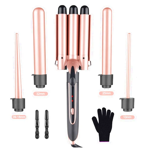 ABUNRO 3 Barrel Hair Waver Curling Iron Wand 25mm, 1 Inch Ceramic Triple Curling Tongs Hair Wavers with 2 Temperature Control for Women/Girl Long or Short Hair Styling