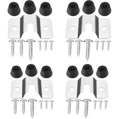 ORUNI 4 Sets Dartboard Mounting Bracket Wall Bracket for Hanging Dartboard Stainless Steel Dart Holder Dart Display Stand Wall Bracket and Screws Hardware Kit Replacement for Mounting Dartboard