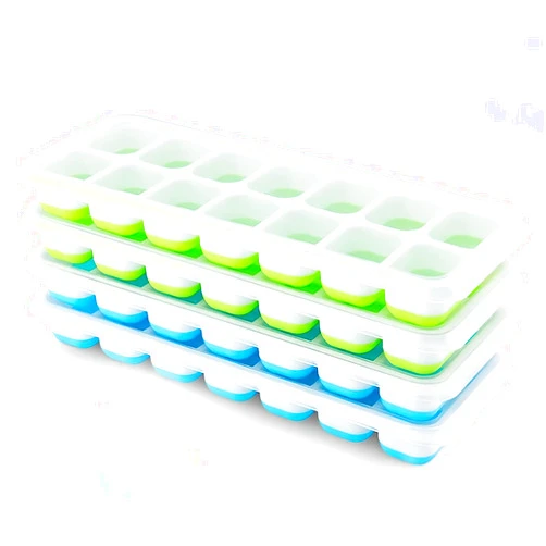 Airabc Ice Cube Trays 4 Pack, Airabc Silicone with Removable Lid, Easy-Release Flexible 14-cube Trays, LFGB Certified and BPA Free, Stackable Covers for Cocktail, Freezer