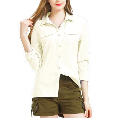 Mosingle Women's UPF50 Long Sleeve Safari Clothes Sun Protection Shirts Quick Dry Hiking Camping Fishing Trave Teen Girl