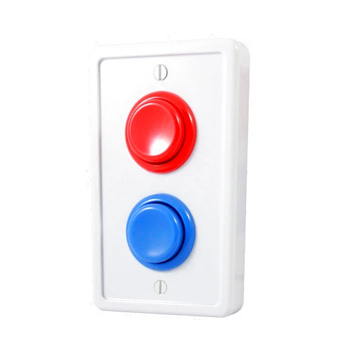 Intotal Arcade Light Switch Plate Cover, Single Switch (White/Red/Blue), 1-Gang Standard Size Rocker Wall Plate, Game Room Decorator, Kid Bedroom Wallplate, Faceplate Replacement
