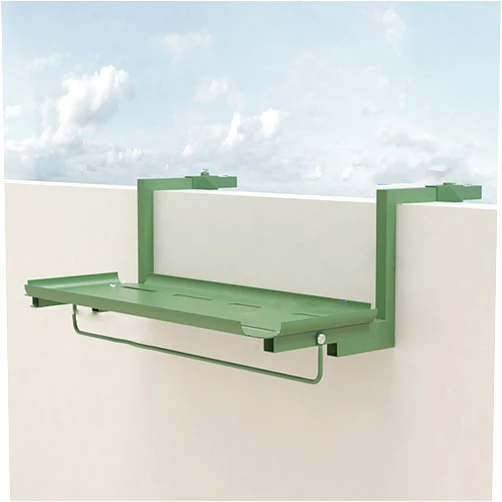 DHONDT Balcony Table,Balcony Railing Table,Hanging Side Table,Adjustable Hooks,Balanced Back Panel Design, Bottom Suspension Rod, Multiple Colors to Choose from,Suitable for Indoor and Outdoor Use. (