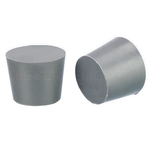 CleverDelights Rubber Stoppers — Size 6 — 10 Pack — 26mm x 32mm x 25mm Long — Gray Solid Plug #6