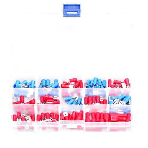 Hilitand 140Pcs Terminals Connectors Assorted Kit Insulated Combination Male Female Butt Suit Electrical Crimp Spade Ring