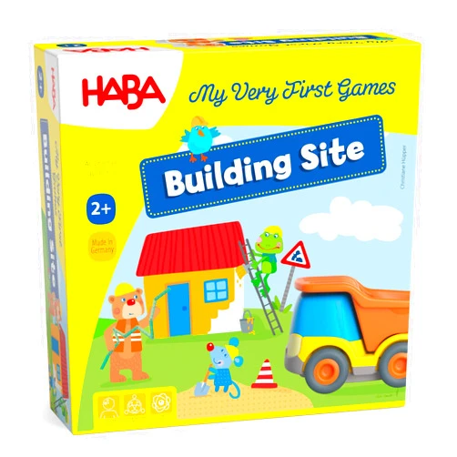 HABA My Very First Games Building Site - Cooperative Learning Kids Game, Toddler Learning Activities & Games for 2+ Year Olds, Games with Toy Trucks
