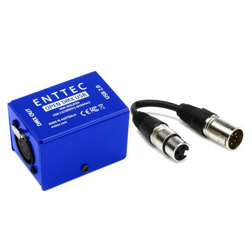 GearNuts ENTTEC Open DMX USB 512-Ch Non-Isolated DMX Interface and DMX3F5M 3-pin to 5-pin Turnaround