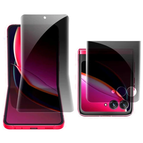 FYDIKHN Anti-Spy Anti-Glare Inner Screen Protector For Moto Razr 2024 Privacy Matte Outer Screen Protector Soft Film for Motorola Moto Razr 2024 Anti-Peeping