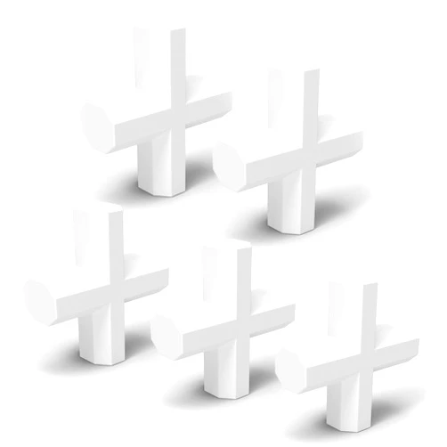 StonyLab 5 Pack Cross Shape Magnetic Stirrer Stir Bar, 10 x 3 mm PTFE-Coated White Stir Mixer