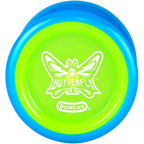 Duncan Toys Butterfly XT Yo-Yo with String, Ball Bearing Axle and Plastic Body, String Trick Yo-Yo, Blue with Green Cap