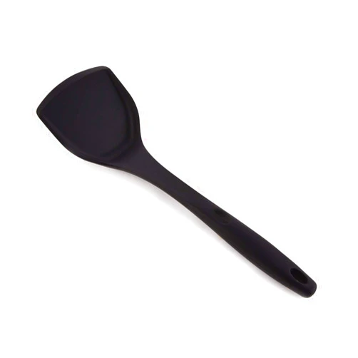 MOACC Silicone Wok Spatula, Upgrade Nonstick Spatula Turner Heat Resistant Solid Silicone Stir Fry Spatula for Non Stick Cookware (Black)