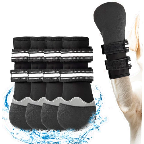 JZXOIVA Premium Dog Socks for Small Medium Large Dogs, Dog Shoes with Double Sides Grips for Hot Pavement and Winter, Dog Booties for Hardwood Floors, Prevents Licking, Slipping Dog Paw Protection, Black XL