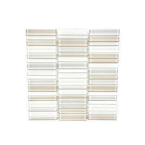 BUILDMYPLACE.COM BuildMyplace 2 × 6 Inch 10 Sheet Element Natural Blend Stacked Glossy Glass Mosaic Interlocking Tiles for Indoor, Kitchen, Backsplash, Living Room, Bathroom Wall, Accent Wall, Swimming Pool