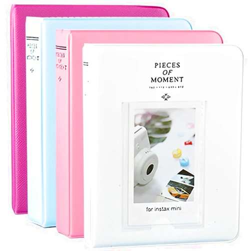 Fxvhojq 4Pcs 3inch Mini Photo Album, Portable Small Picture Album Cute Photo Storage Book Large Capacity Reusable Portfolio Binder Hold for Travel Home