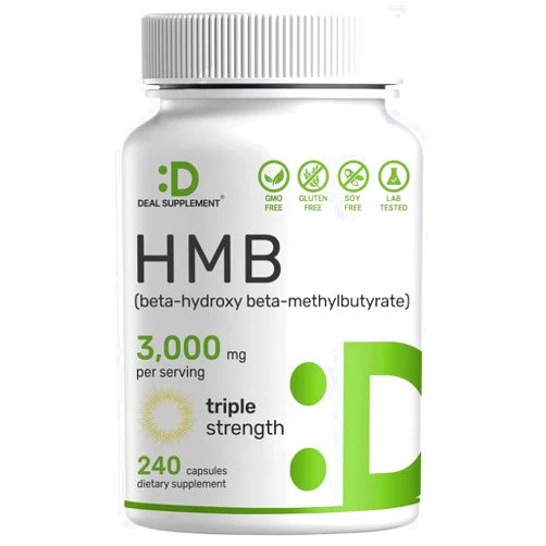 DEAL SUPPLEMENT Ultra Strength HMB Supplements 3,000mg Per Serving, 240 Capsules | Third Party Tested | Supports Muscle Growth, Retention & Lean Muscle Mass | Fast Workout Recovery