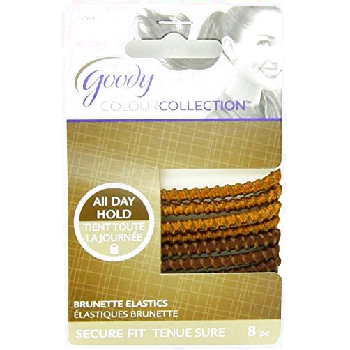 Goody Womens Colour Collection Sparkly Metallic Elastic SPH, Brunette 8CT