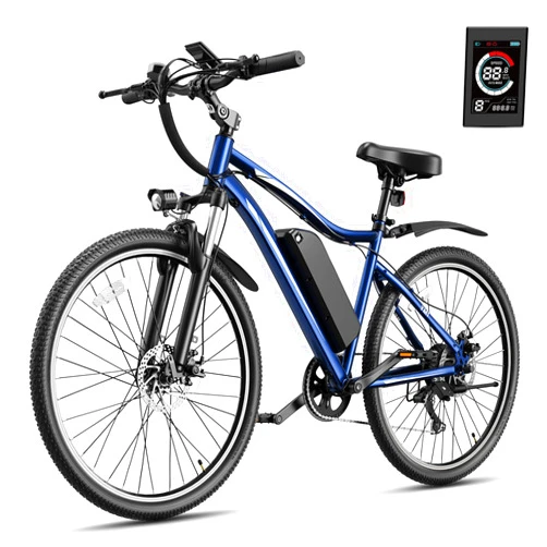 Jasion Electric Mountain Bike for Adults with 750W Peak Motor, 22MPH Max Speed Ebike with 480Wh Removable Battery, 40 Miles Range, 27.5