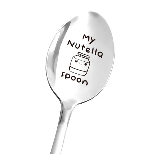 Aakihi Funny Nutella Spoon - My Nutella Spoon Engraved Stainless Steel - Cute Spoon for Kids Women Men Girls Dad Nutella Lover - Perfect for Birthday/Valentine/Christmas